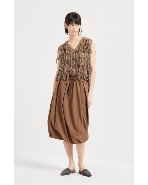 Brunello Cucinelli Natural Dazzling Cascades Top