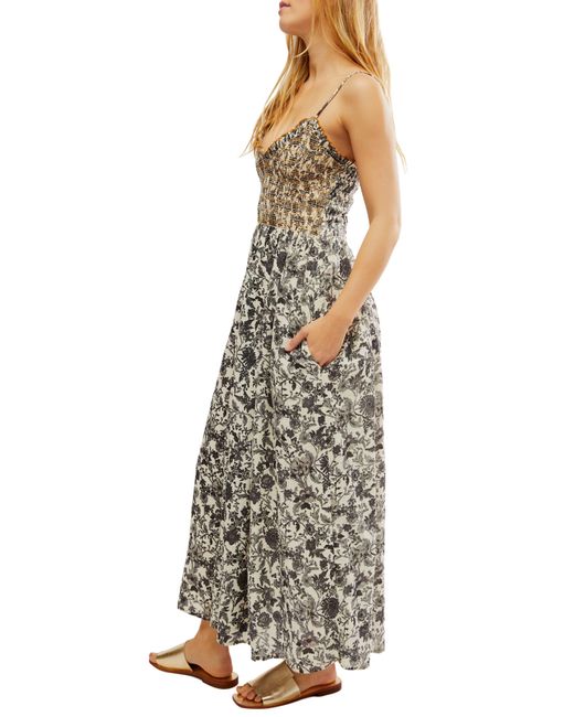 Free People Multicolor Sweet Nothings Floral Print Sleeveless Maxi Sundress