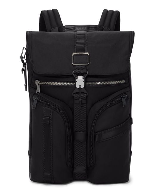 Tumi Black Surveillance Front Flap Backpack