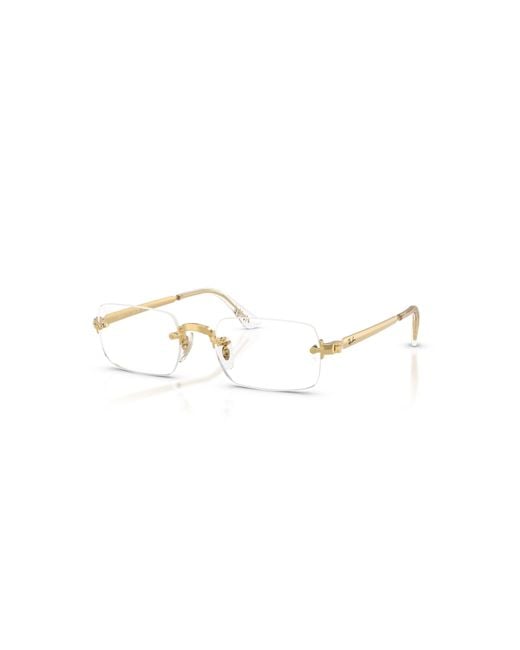 Ray-Ban Metallic 54Mm Rectangle Optical Glasses