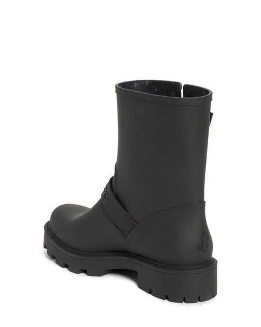 Jimmy Choo Black Biker Waterproof Rain Boot