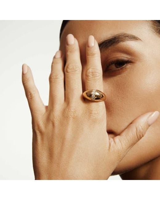 Michael M Metallic Orb Diamond Split Signet Ring
