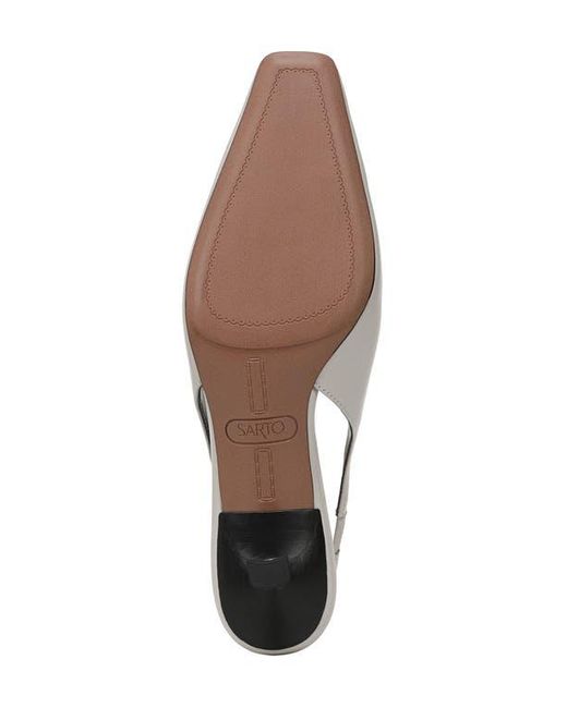 Sarto White Raven Slingback Kitten Heel Pump