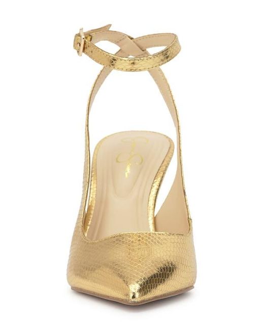 Jessica Simpson Metallic Miriale Ankle Strap Pointed Toe Pump