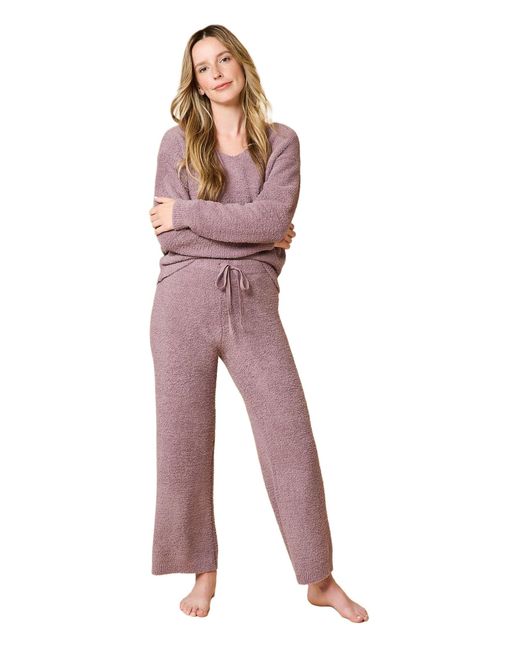 Softies Natural Solid Marshmallow V-Neck Lounge Set