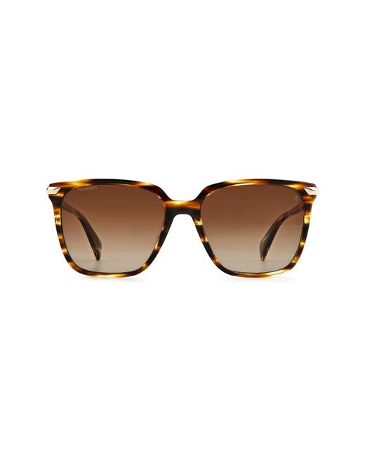 Rag & Bone Brown 55mm Polarized Gradient Rectangle Sunglasses