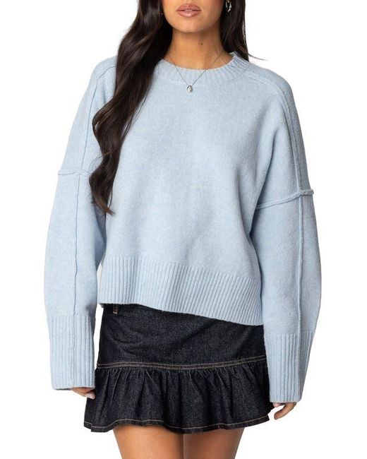 Edikted Gray Shirley Oversize Crewneck Sweater