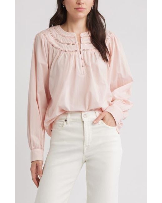 Caslon Multicolor Cotton Voile Popover Top