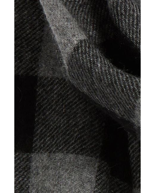 Vince Black Buffalo Check Cashmere Scarf for men