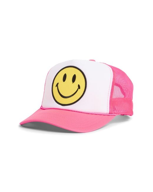 Aviator Nation Pink Smiley Baseball Cap