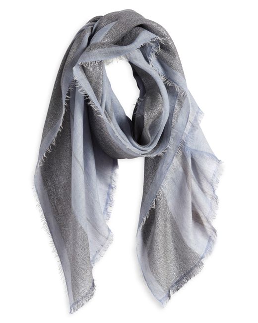 Jane Carr Blue The Solitaire Metallic Long Scarf