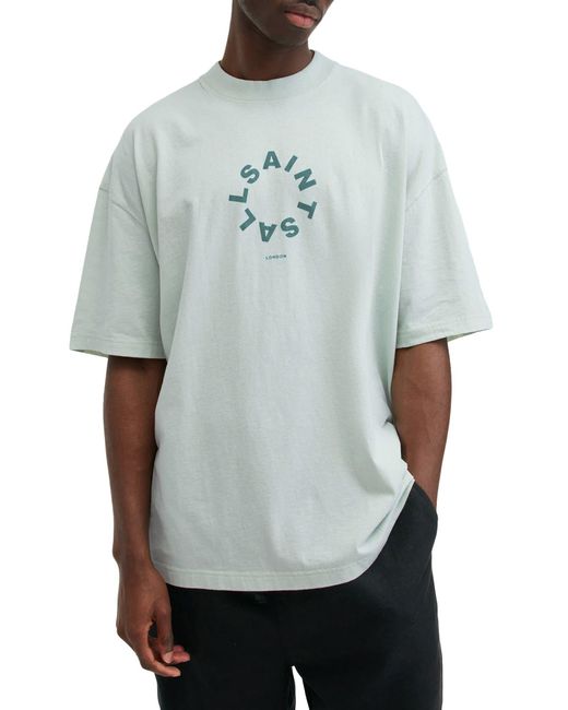 AllSaints Gray Tierra Logo Graphic T-shirt for men