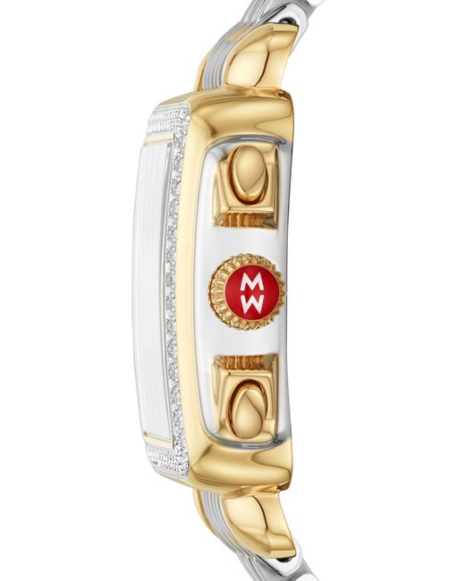 Michele Metallic Deco Diamond Chronograph Bracelet Watch