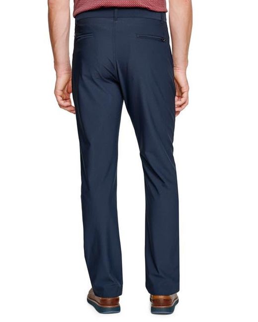 Johnston & Murphy Blue Xc4 Performance Flat Front Pants for men