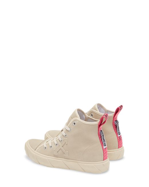 off white mid top vulcanized sneaker