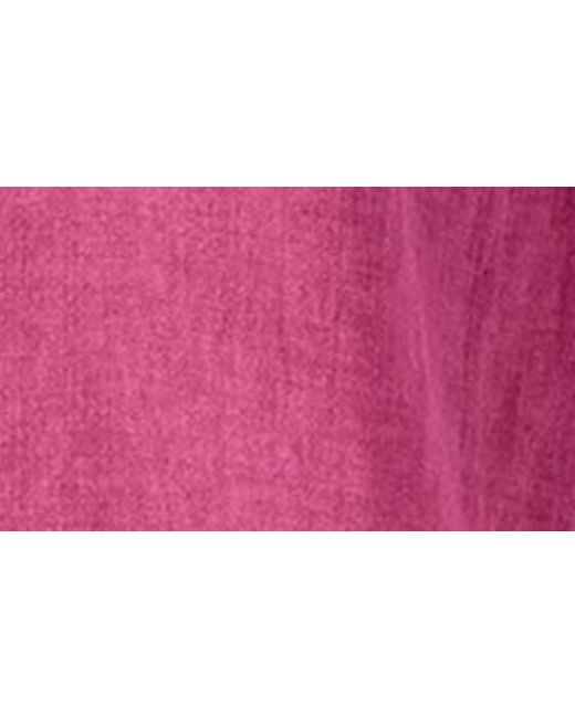 Eileen Fisher Pink Classic Collar Organic Linen Shirtdress