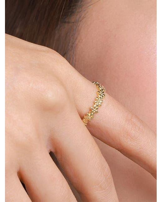 DEVATA Metallic Daisy Flower Ring