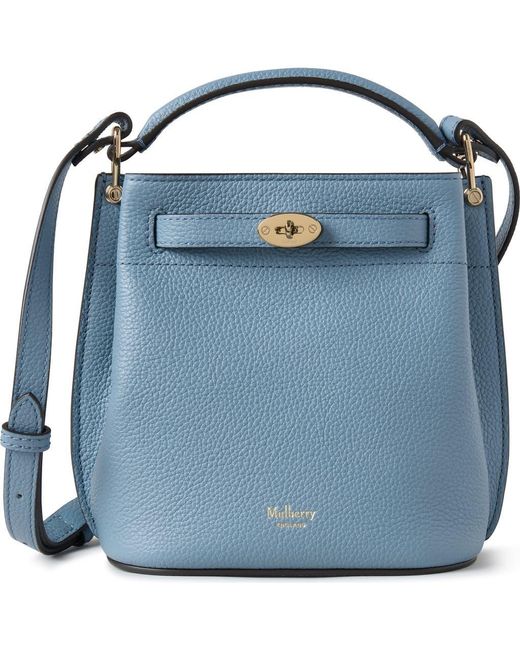 Mulberry Blue Mini Islington Leather Bucket Bag