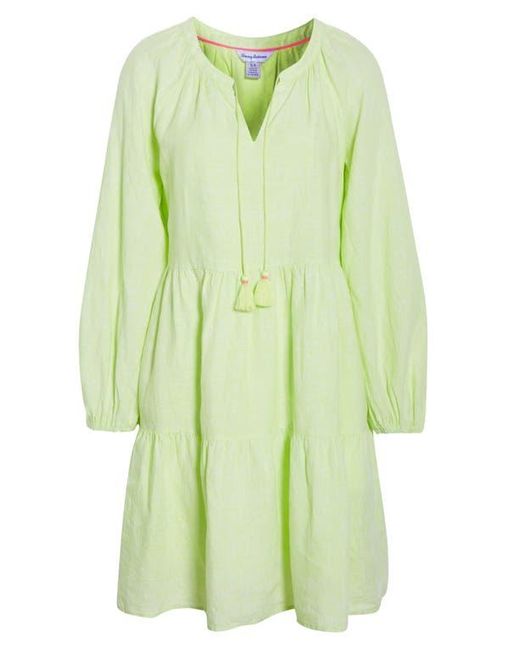 Tommy Bahama Green Coastalina Long Sleeve Tiered Minidress