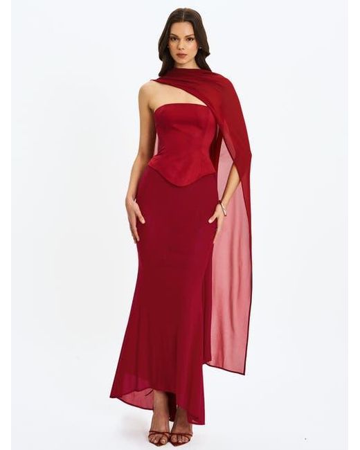 maxi dress formal Red Party Dresses A Line Sweetheart Tulle Maxi Formal Dress With Slit And Pockets