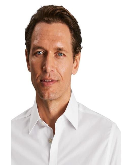 Charles Tyrwhitt White Non-Iron Poplin Slim Fit Shirt Double Cuff for men