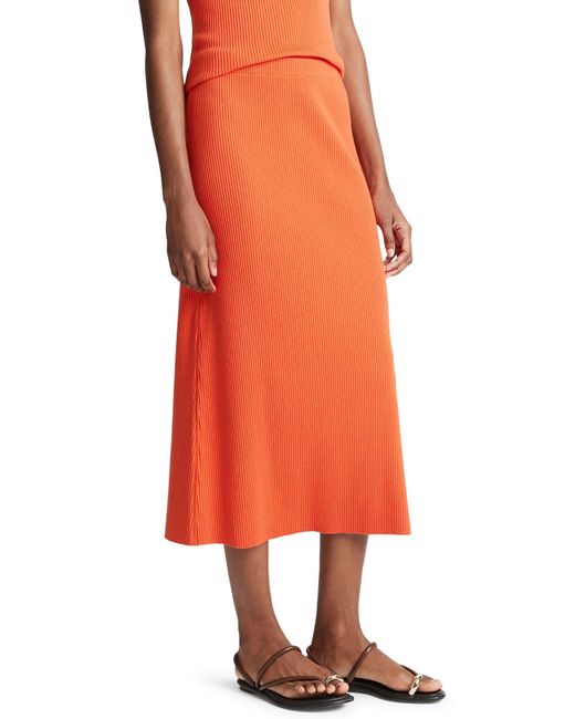 Vince Orange Rib Skirt
