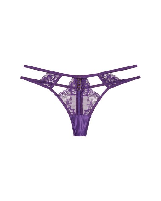 Hunkemöller Roxanne Strappy Lace & Satin G-string Thong in Purple | Lyst