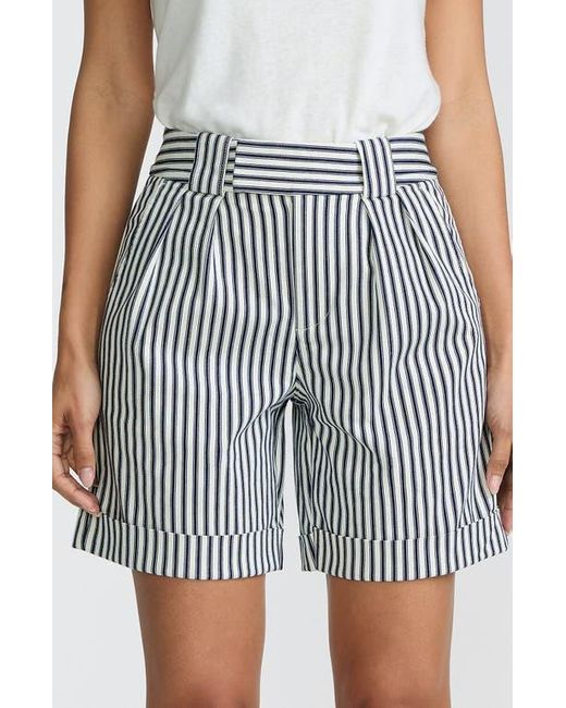 Lands' End Black Chino High Rise Pleated 7 Shorts