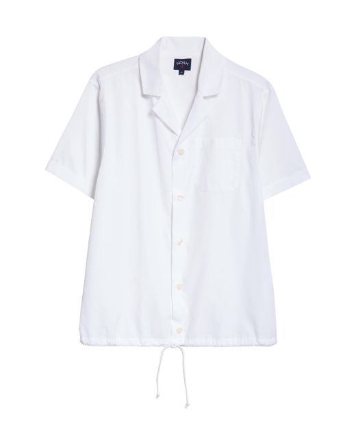 Noah NYC White Short Sleeve Cotton Button-up Camp Shirt for men