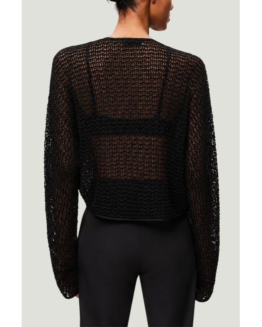 Nocturne Black Wrap Mesh Blouse