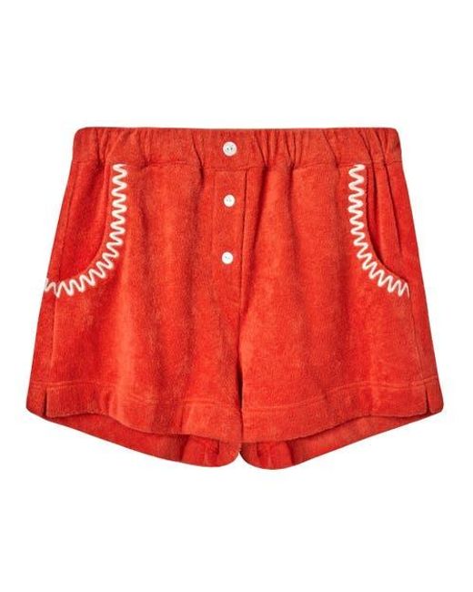 Tombolo Red 'Shellphone Booty Call' Mini Shorts