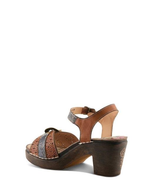 Spring Step Brown Upperbuck Ankle Strap Platform Sandal