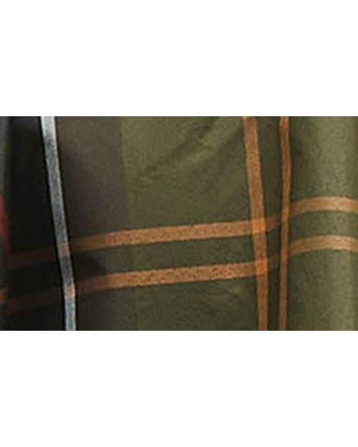 Barbour Black Tartan Showerproof Packable Poncho for men