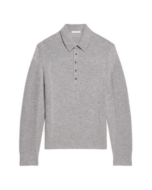 Helmut Lang Gray Block Polo Sweater for men