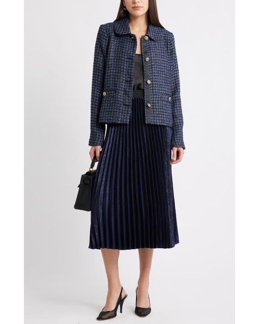 Caslon Blue Tweed Bow Jacket