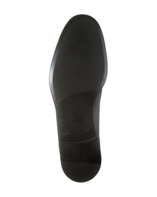 Prada Black Leather Logo Loafers for men