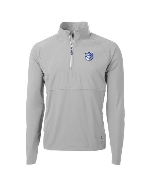 Cutter & Buck Gray Saint Louis Billikens Adapt Eco Knit Hybrid Recycled Quarter-zip Pullover Top At Nordstrom for men