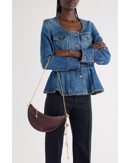 Chloé Purple Mini Icons Leather Half Moon Crossbody Bag