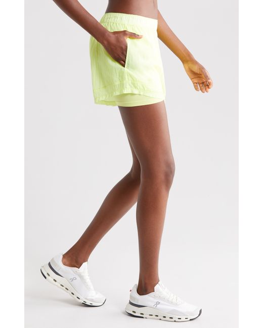 Zella Yellow Expression Double Sheer Shorts