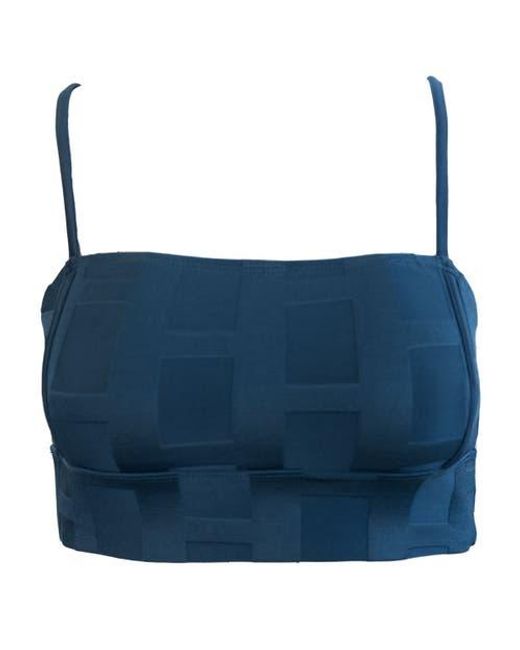Nanis Blue Squared Surf Crop Top