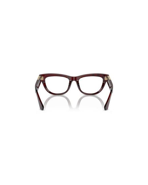 Burberry Red 52Mm Rectangle Optical Glasses