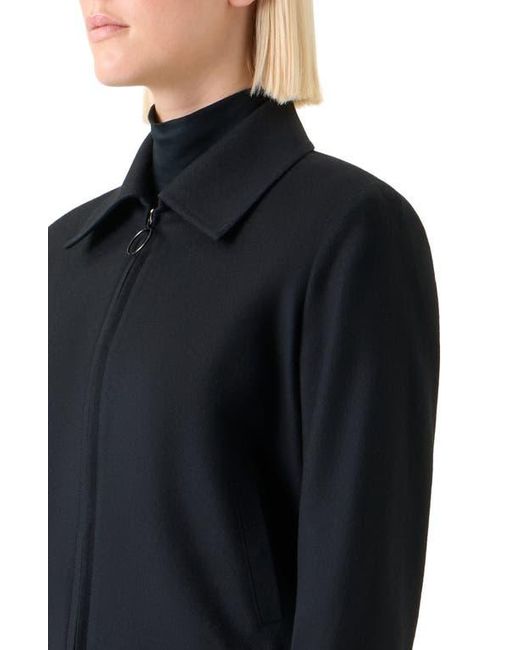 Akris Punto Black Wool Blend Crop Bomber Jacket