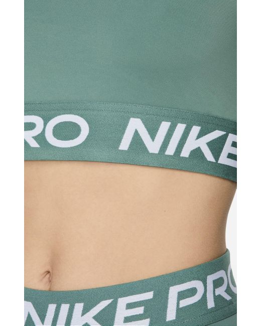 Nike Green Pro 365 Dri-fit Long Sleeve Crop Top