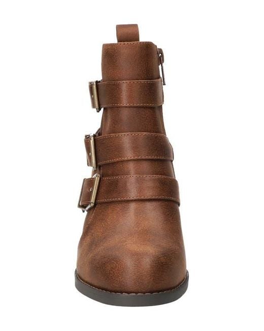 Bella Vita Brown Bowie Buckle Strap Bootie