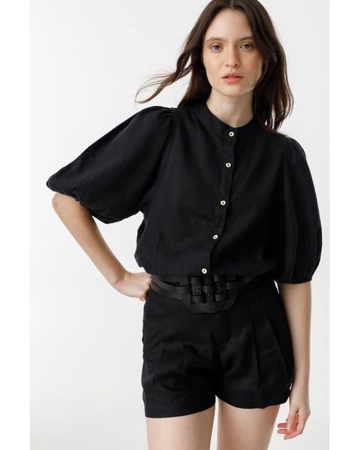 Lanhtropy Black Bubble Linen Shirt