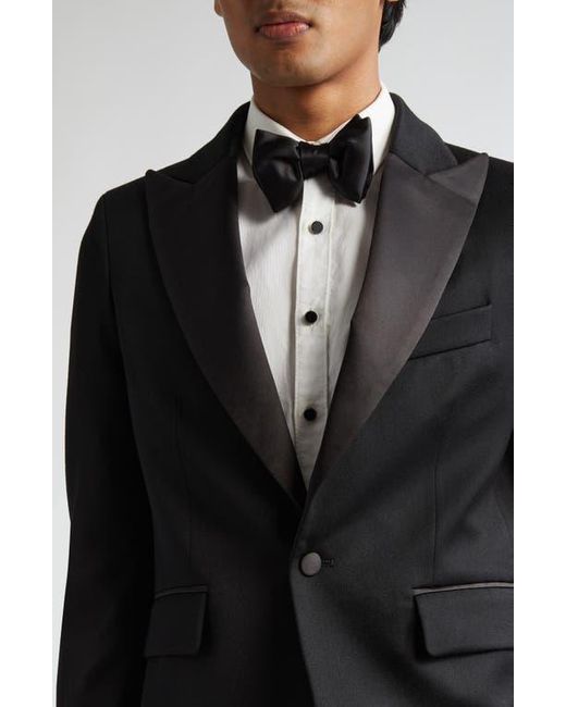 Bode Black Barathea Peak Lapel Wool Tuxedo Jacket for men