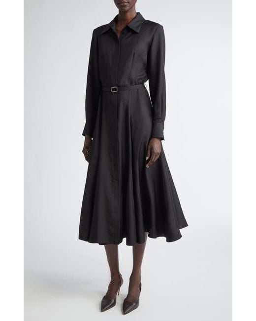■Emilia Wickstead リコーベルト シルク シャツ ドレス Riko Dress In Burgundy Silk Twill | Emilia Wickstead