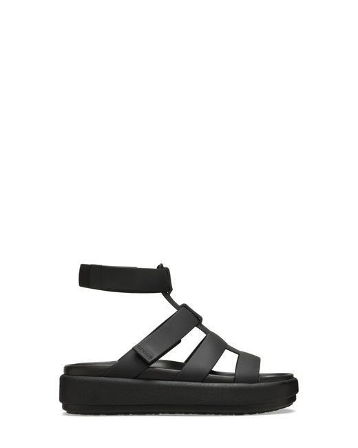 CROCSTM Black Brooklyn Luxe Water Resistant Gladiator Fisherman Slide Sandal