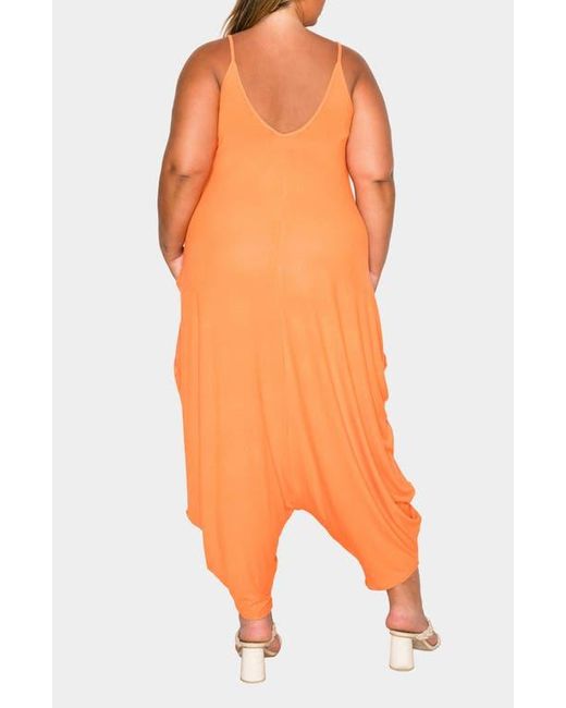 L I V D Orange Quinn Pocket Balloon Leg Jumpsuit