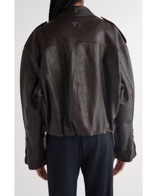 Acne Black Liso Leather Crop Moto Jacket